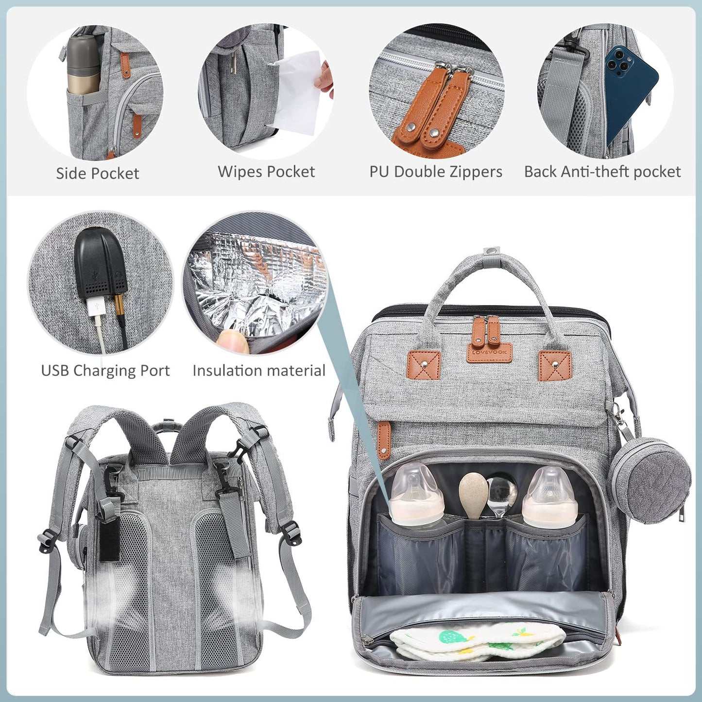 🔥Diaper Bag Backpack with Change Station