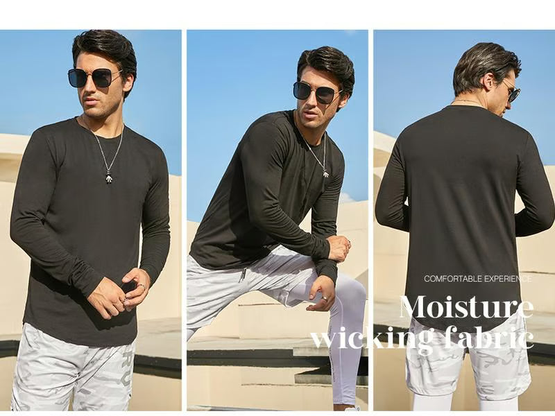 🔥Mens 3 Pack Cotton Hipster Hip Hop Longline Crewneck T-Shirt