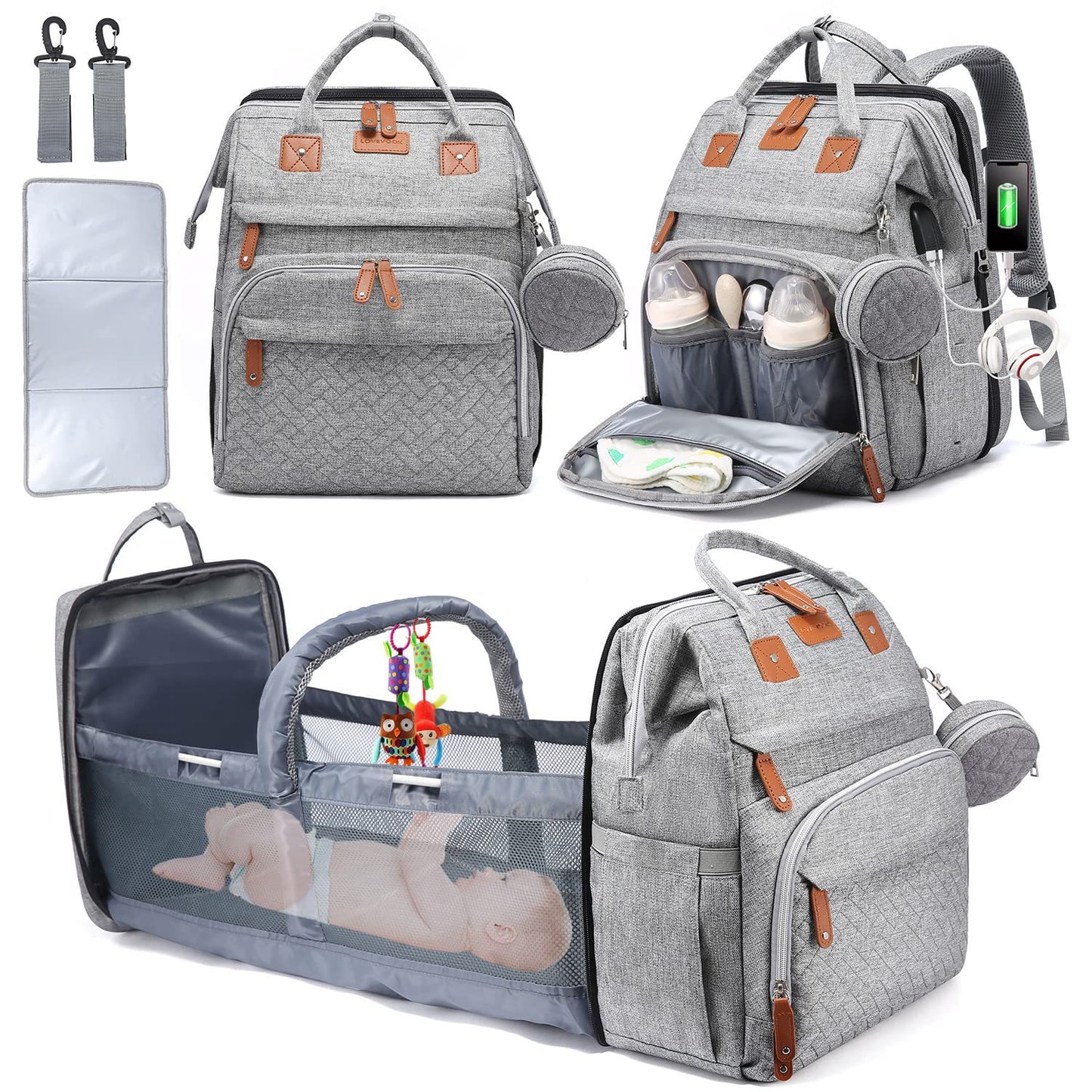 🔥Diaper Bag Backpack with Change Station
