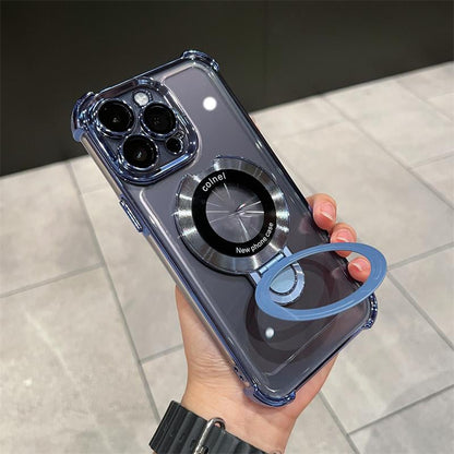 🔥New In Phone Case for iPhone 17 Series - Four Corners Air Cushion Anti-fall Case for iPhone with Invisible Ring Stand