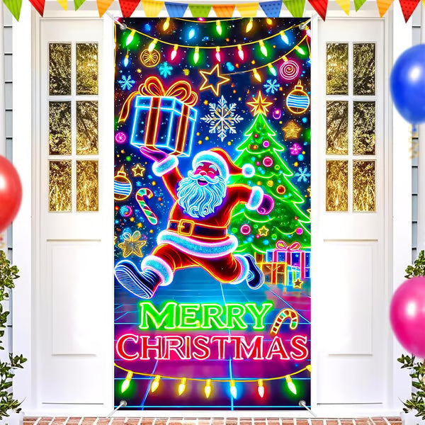 💥Fluorescent Christmas Door Cover Party Banner