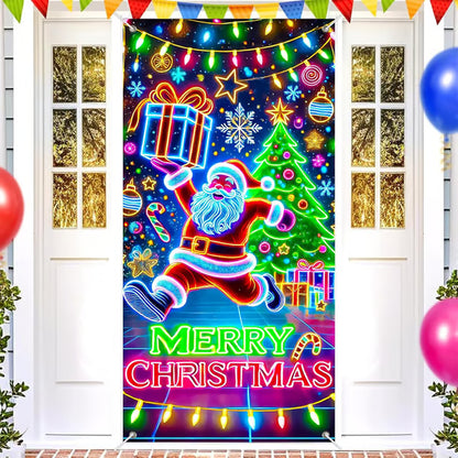 💥Fluorescent Christmas Door Cover Party Banner