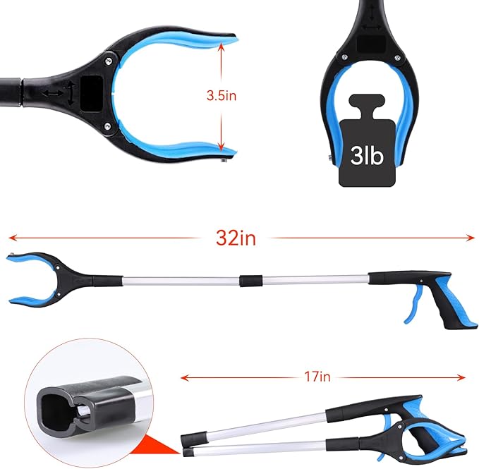 2025 Newly Upgraded Foldable Grabber with 360° Rotating Clip