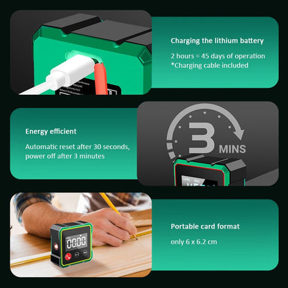 Digital inclinometer — — With laser and magnetic suction