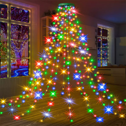🔥Christmas Tree Waterfall Lights with Ring