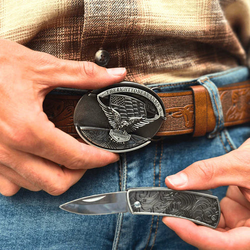 👖Classic Western Holstr Belt - Discreet Hidden Blade & Durable Leather🎩