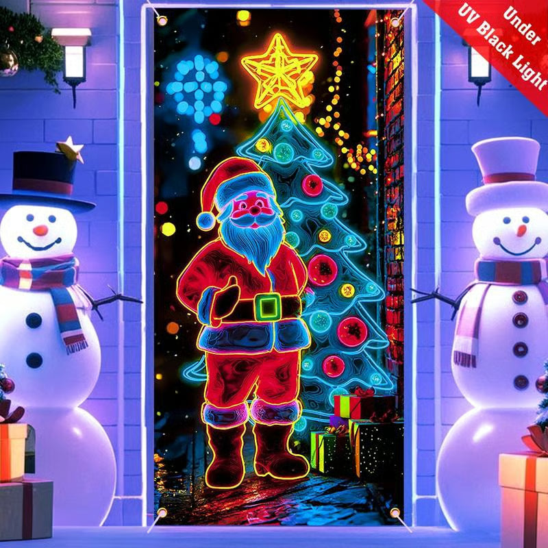 💥Fluorescent Christmas Door Cover Party Banner