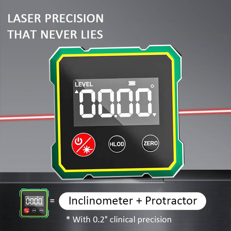 Digital inclinometer — — With laser and magnetic suction