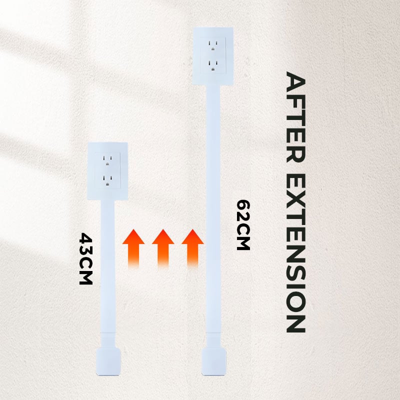 🔥Outlet Electrical Outlet Extender & 2 AC Outlets Extendable 43-62cm Rotatable 180° for Couches Desks Nightstands