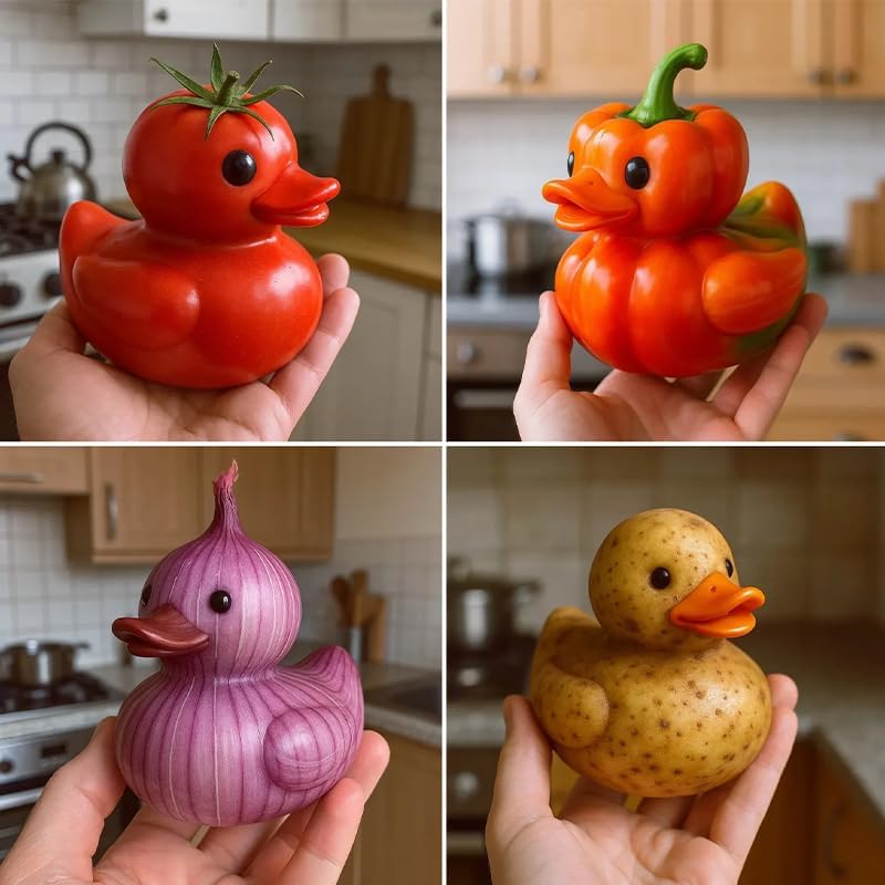 🦆Whimsical Vegetable Duck Figurines 🥕