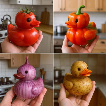 🦆Whimsical Vegetable Duck Figurines 🥕