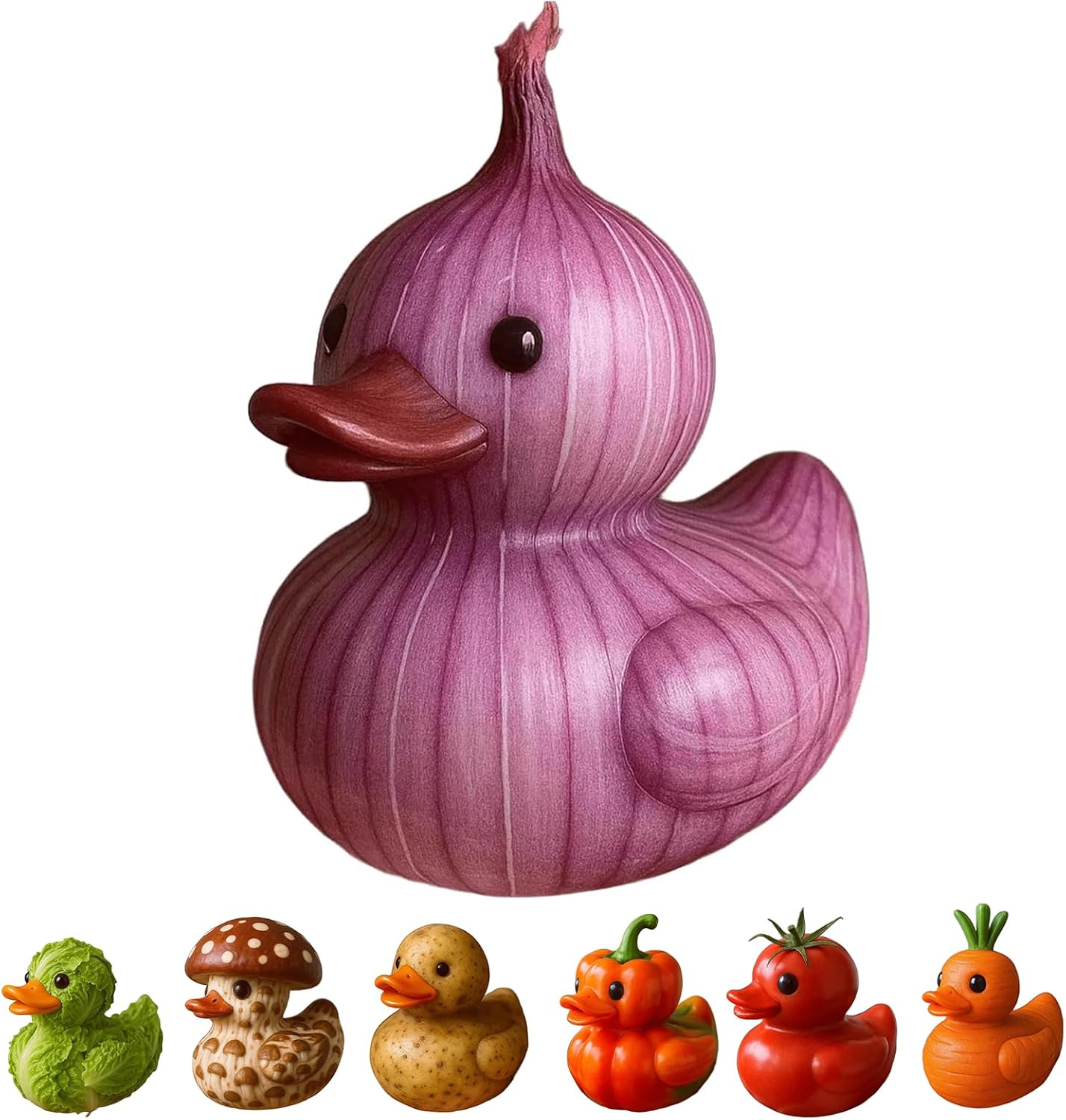 🦆Whimsical Vegetable Duck Figurines 🥕