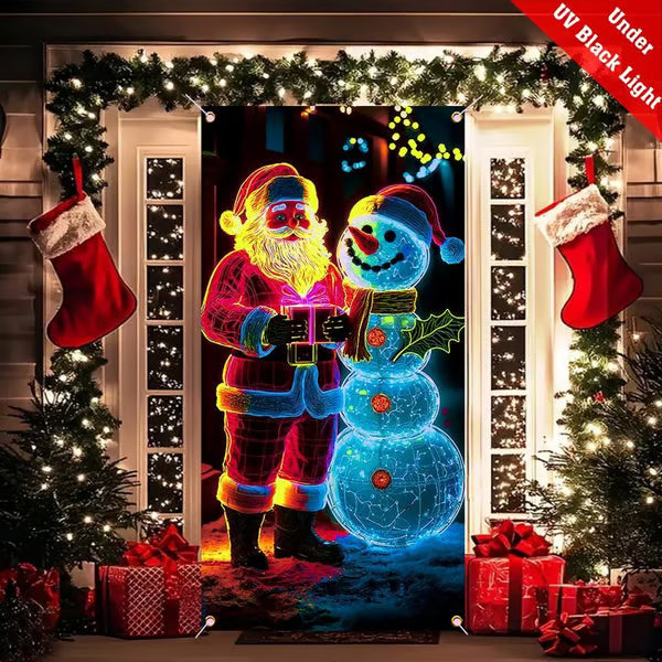 💥Fluorescent Christmas Door Cover Party Banner
