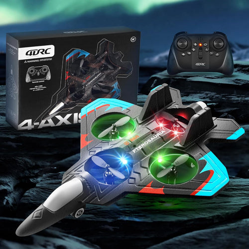 ✈️Stunt RC Fighter! 360° Rolling + Vertical Takeoff/Landing, 3 Speed Modes + Colorful LED, Create New Flying Fun～