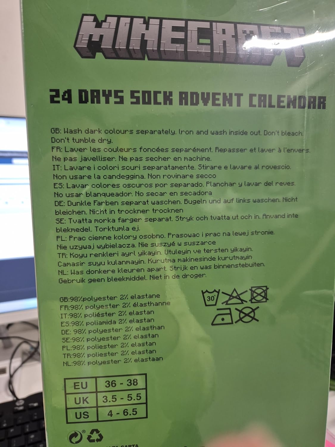 Minecraft 2025 Advent Calendar: 24 Gamer Socks for Kids & Teens 🎮🎄