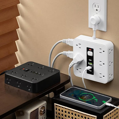 16-in-1 Power Strip with Switch & Surge Protection!