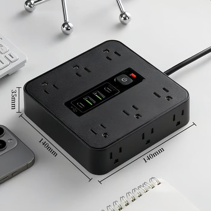 16-in-1 Power Strip with Switch & Surge Protection!