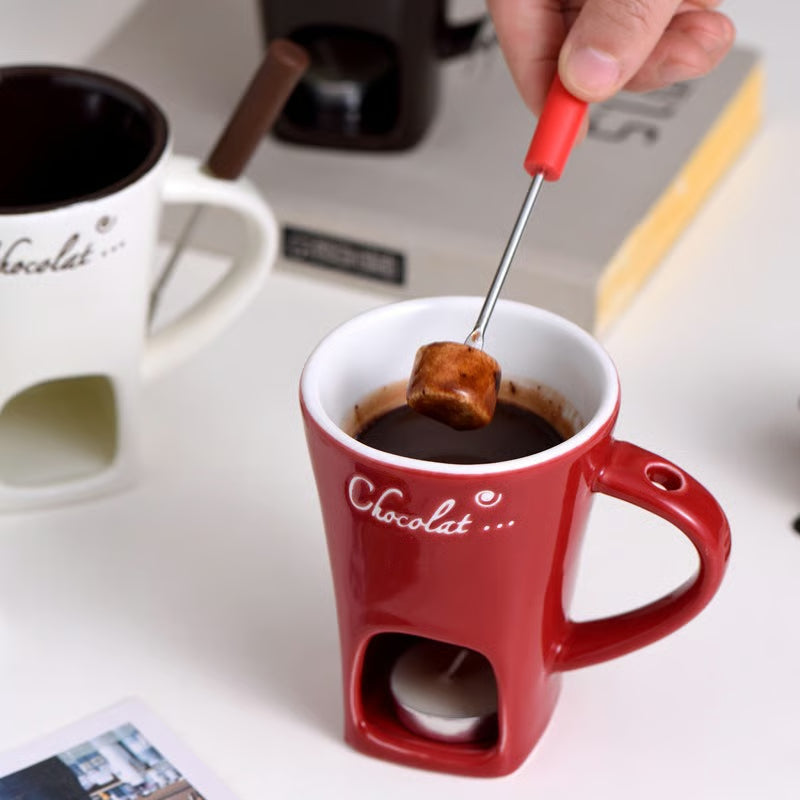 🔥🍫 Handmade Chocolate Melting Mug – The Cozy Fondue Experience