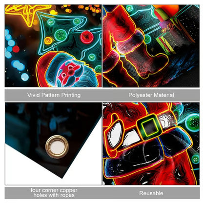 💥Fluorescent Christmas Door Cover Party Banner