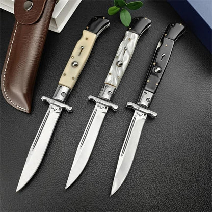 440C Stainless Steel Outdoor Folding Knife 4.1-Inch with Durable Shell Resin Handle🗡️