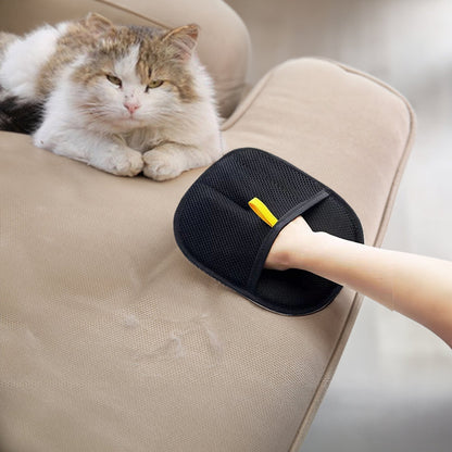 Static Pet Hair Removal Gloves - 3-in-1 Grooming, Deshedding & Multi-Surface Hair Remover for Dogs & Cats