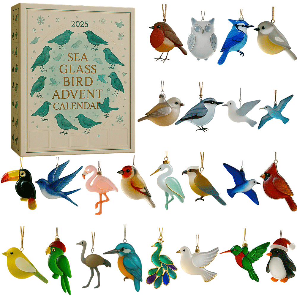 🌲LAST DAY 50% OFF--🐦Sea Glass Bird Advent Calendar 2025🎁