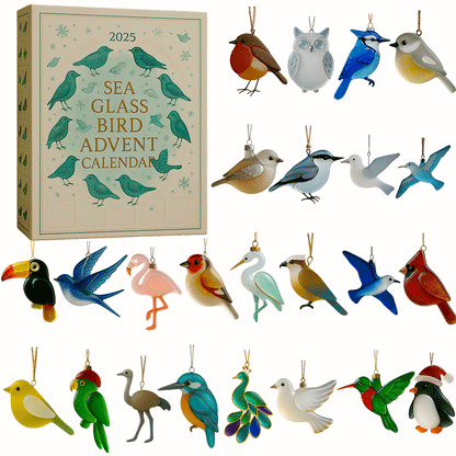 🌲LAST DAY 50% OFF--🐦Sea Glass Bird Advent Calendar 2025🎁