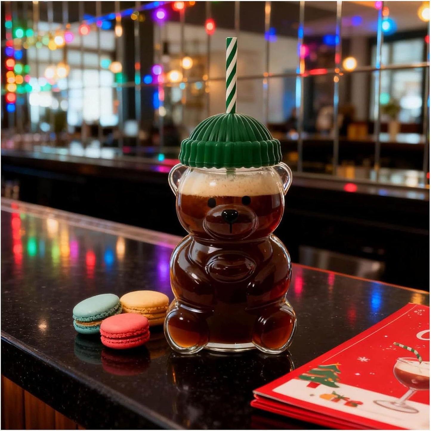 🐻Bear Glass Straw Cup ✨