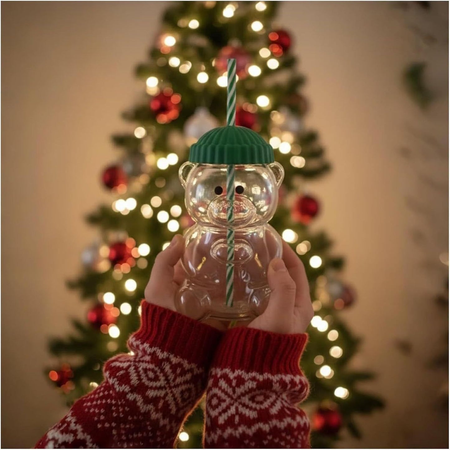 🐻Bear Glass Straw Cup ✨