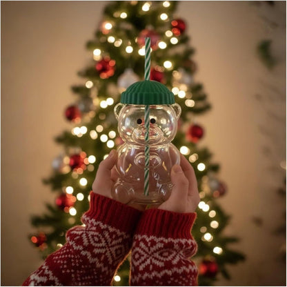 🐻Bear Glass Straw Cup ✨