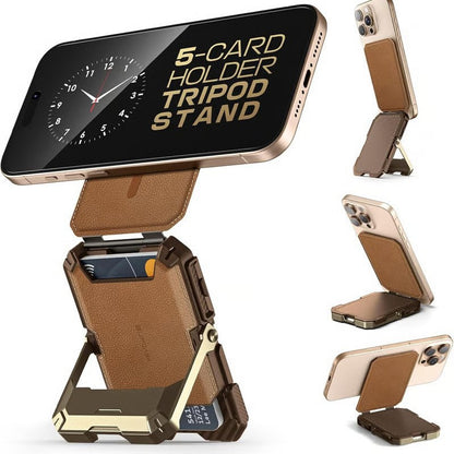 Magnetic Wallet with Stand-Black