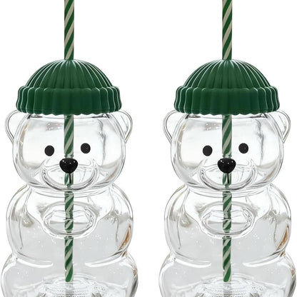 🐻Bear Glass Straw Cup ✨