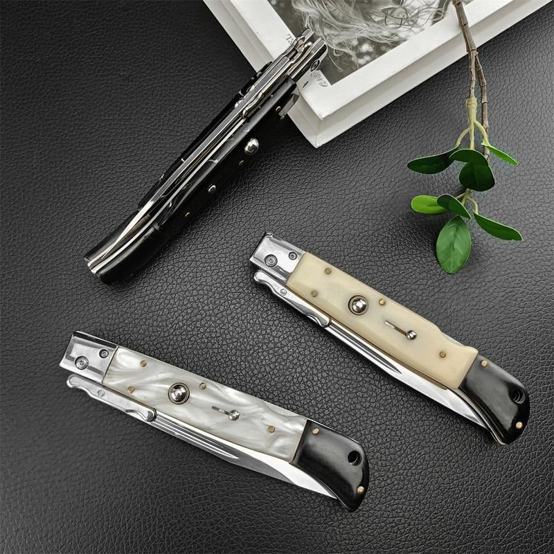 440C Stainless Steel Outdoor Folding Knife 4.1-Inch with Durable Shell Resin Handle🗡️