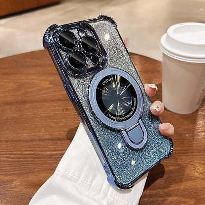 🔥New In Phone Case for iPhone 17 Series - Four Corners Air Cushion Anti-fall Case for iPhone with Invisible Ring Stand