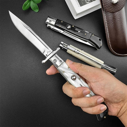 440C Stainless Steel Outdoor Folding Knife 4.1-Inch with Durable Shell Resin Handle🗡️