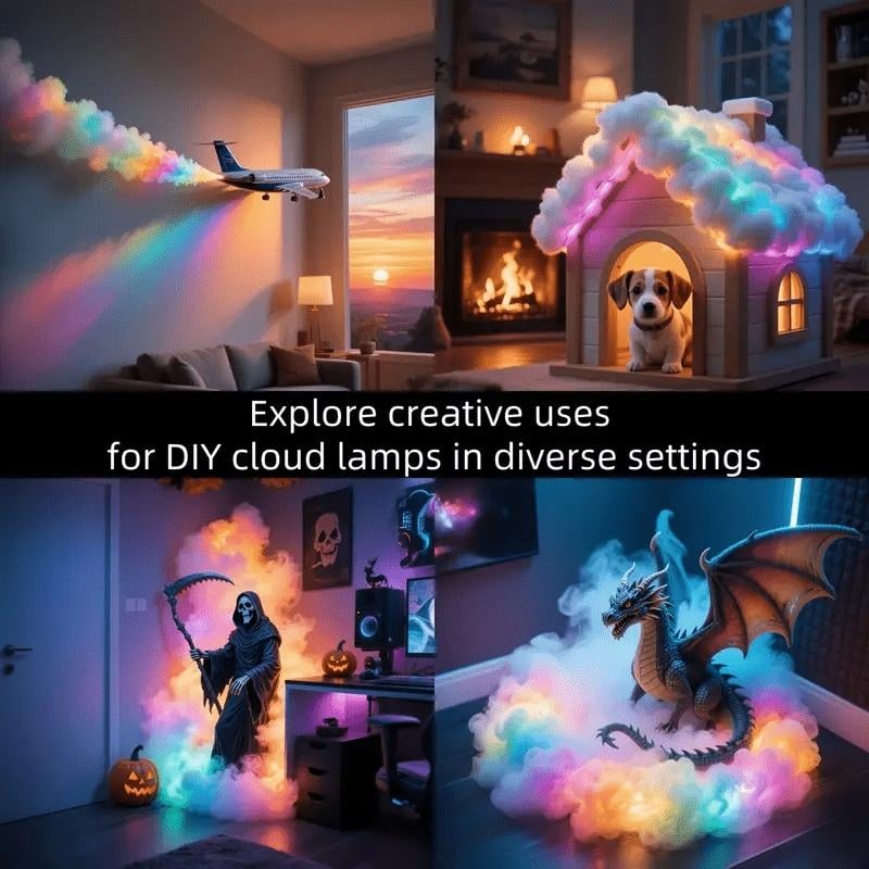 157.48 in LED Cloud Light with Music Rhythm☁️DIY🌈