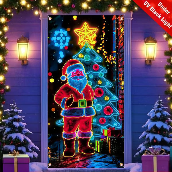 💥Fluorescent Christmas Door Cover Party Banner