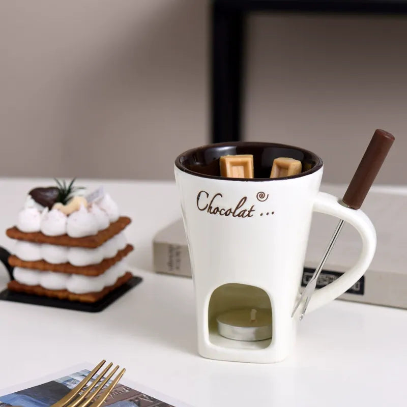 🔥🍫 Handmade Chocolate Melting Mug – The Cozy Fondue Experience