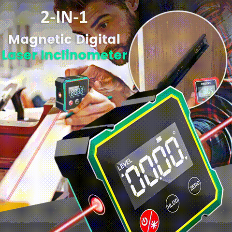 Digital inclinometer — — With laser and magnetic suction