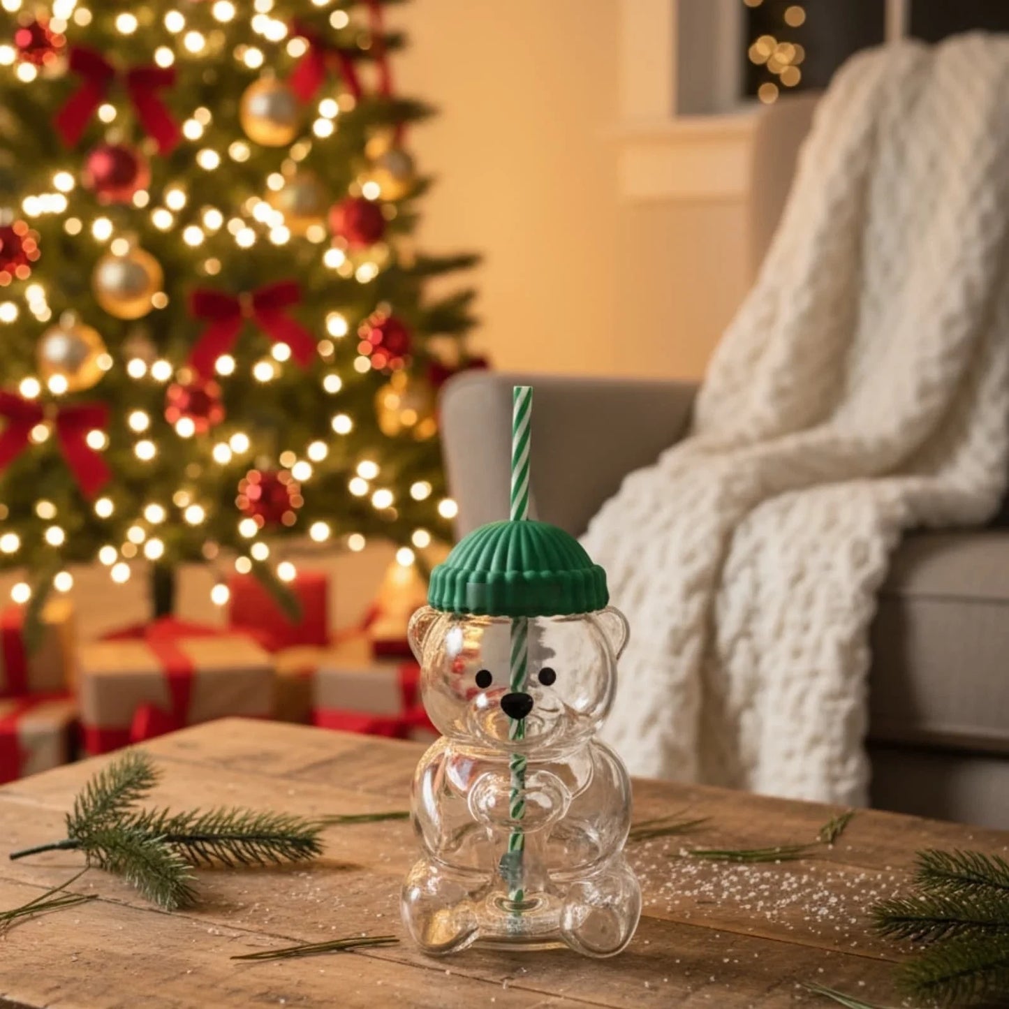 🐻Bear Glass Straw Cup ✨